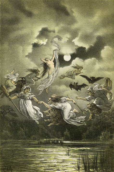 Witch in the mercury lithograph